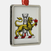 Lion Tower Lilie Wappen Emblem C Silbernes Ornament (Rechts)