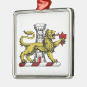 Lion Tower Lilie Wappen Emblem C Silbernes Ornament (Links)