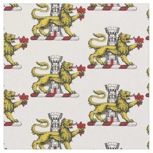 Lion Tower Lilie Wappen Emblem C Stoff (Nahaufnahme)