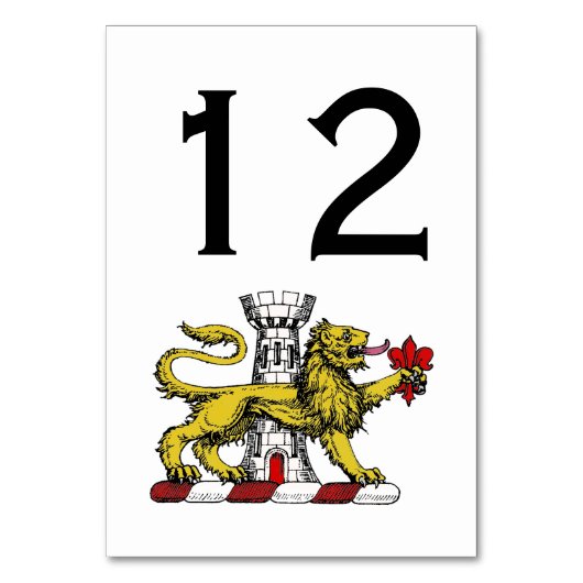 Lion Tower Lilie Wappen Emblem C Tischnummer (Vorderseite)