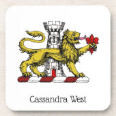 Lion Tower Lilie Wappen Emblem C Untersetzer (Vorderseite)