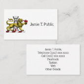 Lion Tower Lilie Wappen Emblem C Visitenkarte (Vorne/Hinten)