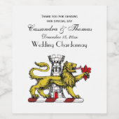 Lion Tower Lilie Wappen Emblem C Weinetikett (Einzelnes Label)