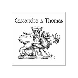 Lion Tower Lilie Wappen Gummistempel