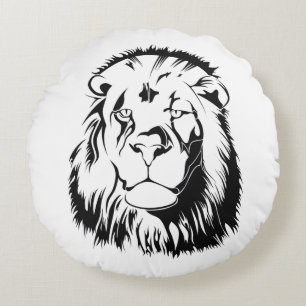 Lion Tribal 002 Rundkissen Rundes Kissen