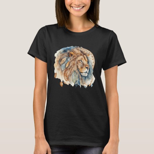 Lion Tribal Watercolor Lion Dream Catcher T-Shirt (Vorderseite)