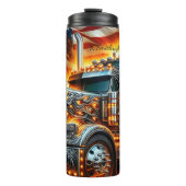 Lion Truck American Flag Feuer Thermosbecher (Vorderseite)