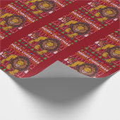 Lion Ugly Christmas Sweater Geschenkpapier (Ecke)