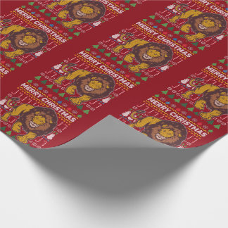 Lion Ugly Christmas Sweater Geschenkpapier