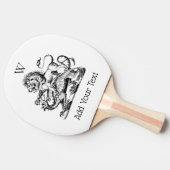 Lion und Dragon Heraldic Wappen Emblem Monogram Tischtennis Schläger (Seitenansicht)