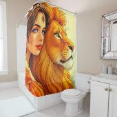 Lion und Lady Duschvorhang (Beispiel)