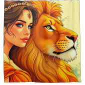Lion und Lady Duschvorhang (Vorderseite)