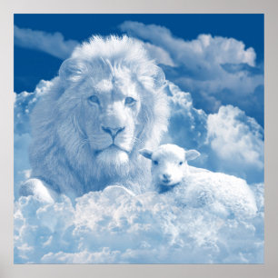Lion und Lamb Art Poster