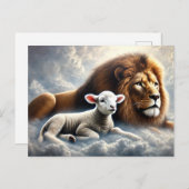 Lion und Lamb Postcard Postkarte (Vorne/Hinten)