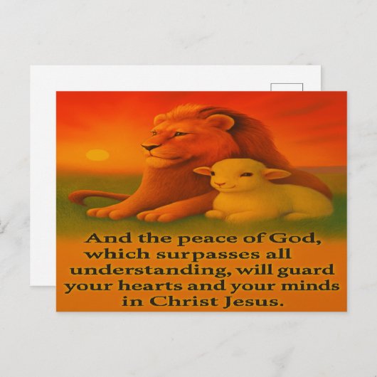 Lion und Lamb Serenity Postcard Postkarte (Vorne/Hinten)