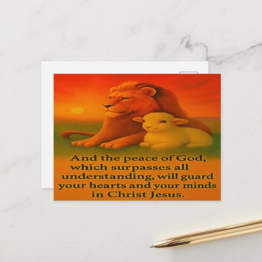 Lion und Lamb Serenity Postcard Postkarte (Vorderseite/Rückseite Beispiel)