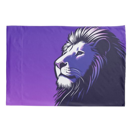 Lion und Leopard Seine und Seine Kissenbezug (Rückseite-Links)