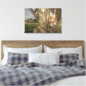 Lion und Leopard sind Freunde Canvas Print Leinwanddruck (Insitu (Schlafzimmer))