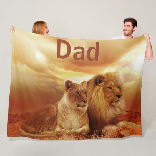 Lion und Lioness Custom Fleece Blanket, groß (Beispiel)
