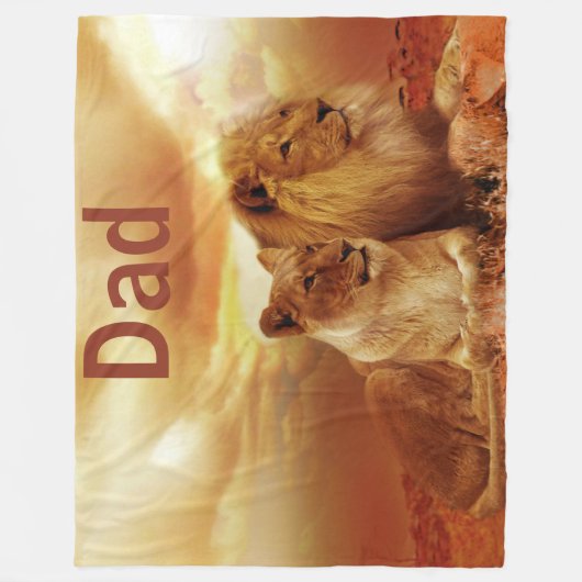 Lion und Lioness Custom Fleece Blanket, groß (Vorderseite)