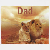 Lion und Lioness Custom Fleece Blanket, groß (Vorderseite (Horizontal))