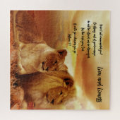 Lion und Lioness Jig Puzzle Bible Verse (Horizontal)