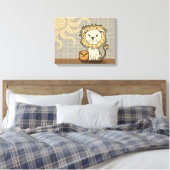 Lion und Owl Kinderzimmer Kunstdrucken Leinwand (Insitu (Schlafzimmer))