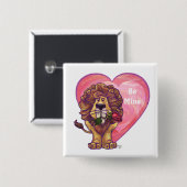 Lion Valentinstag Button (Vorne & Hinten)