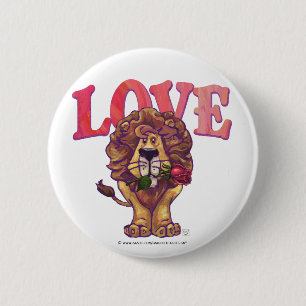 Lion Valentinstag Button