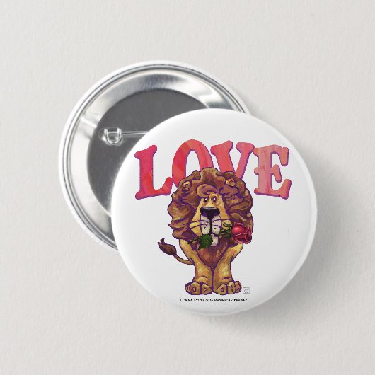 Lion Valentinstag Button (Vorne & Hinten)