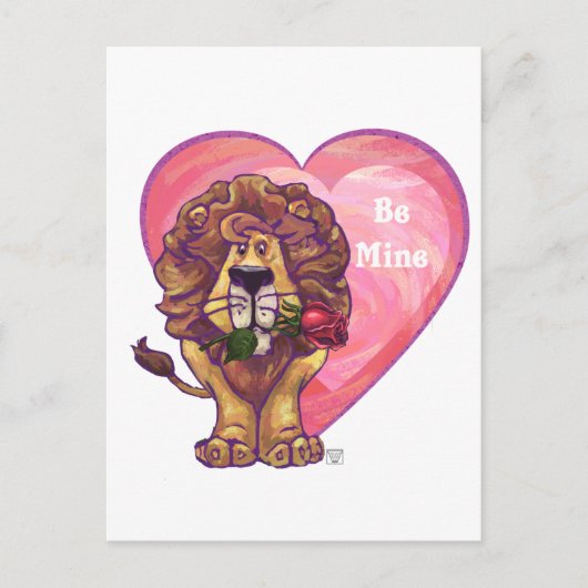 Lion Valentinstag Feiertagspostkarte (Vorderseite)