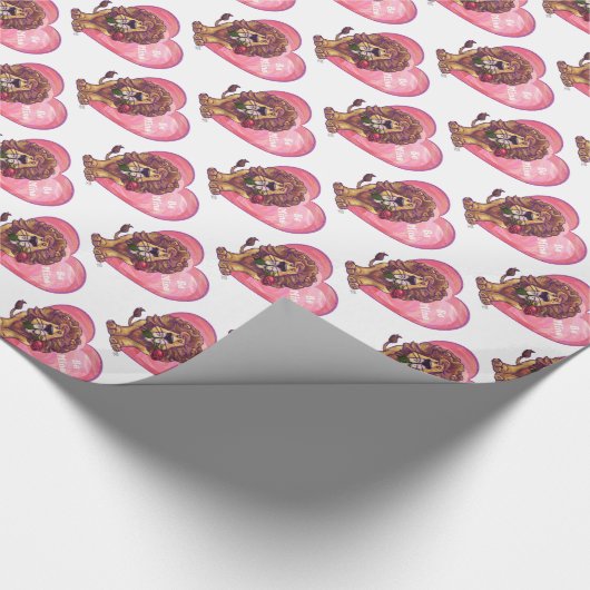 Lion Valentinstag Geschenkpapier (Ecke)