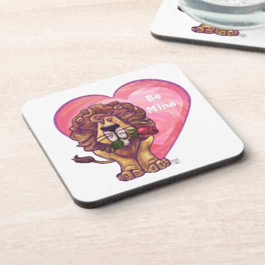 Lion Valentinstag Getränkeuntersetzer (Linke Seite)