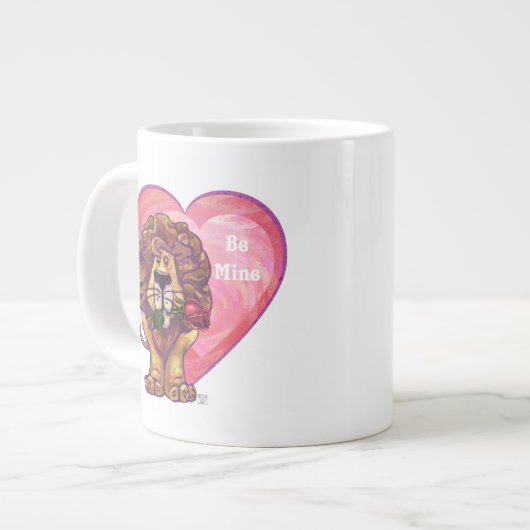 Lion Valentinstag Jumbo-Tasse (Vorderseite Links)
