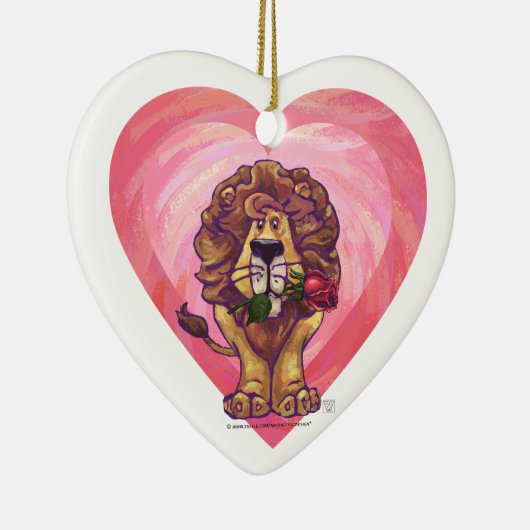 Lion Valentinstag Keramik Ornament (Rechts)