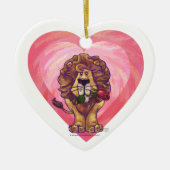 Lion Valentinstag Keramik Ornament (Vorne)
