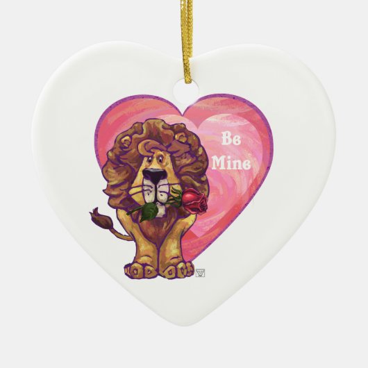 Lion Valentinstag Keramikornament (Vorne)
