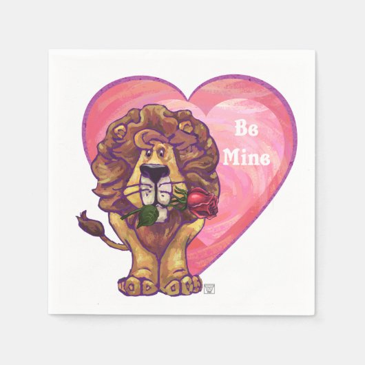 Lion Valentinstag Serviette (Vorderseite)