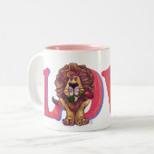 Lion Valentinstag Zweifarbige Tasse (Vorderseite Links)
