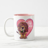 Lion Valentinstag Zweifarbige Tasse (Links)