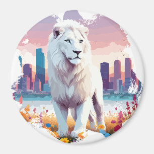 Lion Vector Art Animal Majestic Nature Wildife Magnet