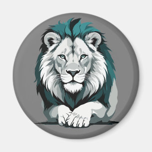 Lion Vector Graphic Art Portrait Animal Spirit Magnet