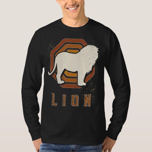 Lion Vintag Retro Klassische Liebe Tiere T-Shirt (Vorderseite)