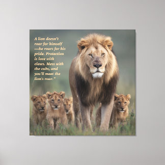 Lion Wall Art - Kraft, Schutz und Familienfreundli Leinwanddruck