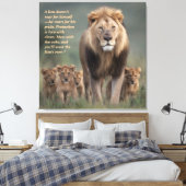 Lion Wall Art - Kraft, Schutz und Familienfreundli Leinwanddruck (Insitu (Schlafzimmer))