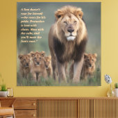Lion Wall Art - Kraft, Schutz und Familienfreundli Leinwanddruck (Insitu (Wohnzimmer))