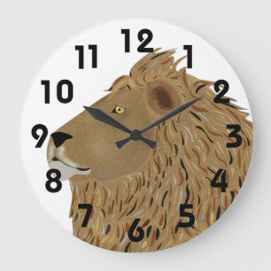 Lion Wall Clock Große Wanduhr