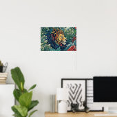 Lion Wall Poster, Art Illustration Poster (Heimbüro)