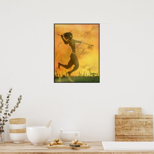 Lion Warrior Poster (Küche)