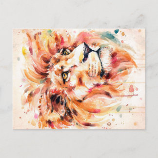 Lion Water Lion Art | Wunderbares Geschenk Ankündigungspostkarte